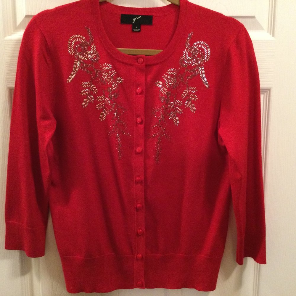 GNW Red Embellished Sweater- Holiday and more NEW